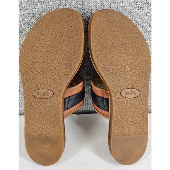 COACH NEW YORK WOMEN'S EILEEN THONG SANDALS BROWN/TAN/BLACK SIZE 5B - Picture 6 of 14